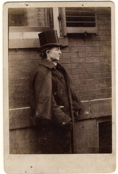 Mary Edwards Walker in overcoat and top hat