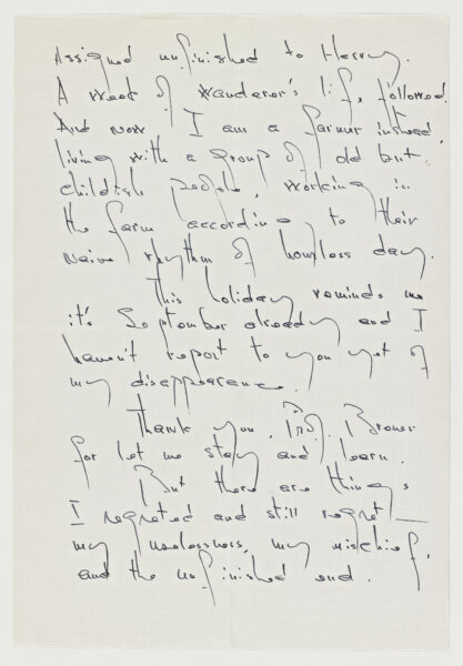 A handwritten letter from Ying Li to Marcel Breuer.